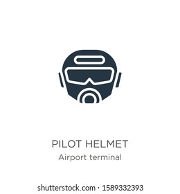 Pilot helmet icon vector. Trendy flat pilot helmet icon from airport terminal collection isolated on white background. Vector illustration can be used for web and mobile graphic design, logo, eps10