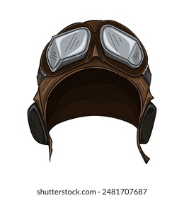 Pilot helmet, retro style vector illustration