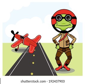 A pilot and his airplane.