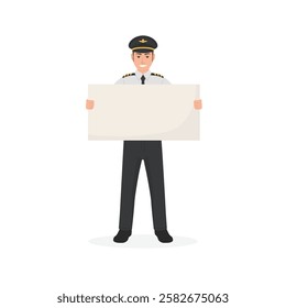 Pilot holding board Vector illustration