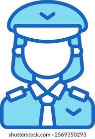 Pilot Icon Blue Vector Illustration