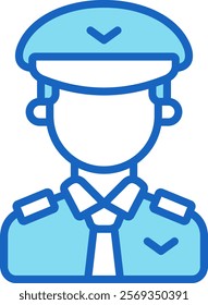 Pilot Icon Blue Vector Illustration