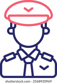 Pilot Icon Color Vector Illustration