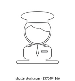 Pilot icon. Element of Airport for mobile concept and web apps icon. Outline, thin line icon for website design and development, app development