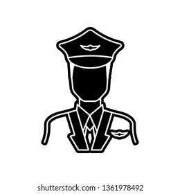 pilot icon. Element of Proffecions for mobile concept and web apps icon. Glyph, flat icon for website design and development, app development
