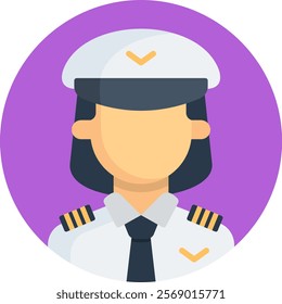 Pilot Icon Fill Vector Illustration