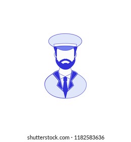 Pilot icon flat design style, isolated on white  background. Vector illustration. Avatars pilot. Aviation symbols Vector illustration for web and mobile design.