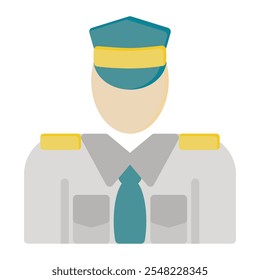 Pilot icon in Flat Style. Color Fill