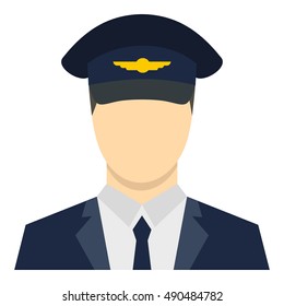 Pilot icon in flat style isolated on white background. People symbol vector illustration