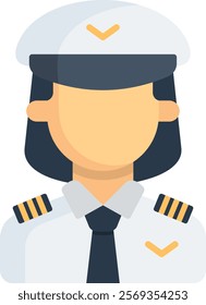 Pilot Icon Flat Vector Illustration