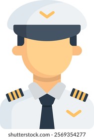 Pilot Icon Flat Vector Illustration