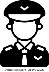 Pilot Icon Glyph Vector Illustration