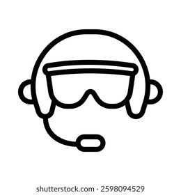 Pilot icon illustration in line style. Perfect for website mobile app presentation. Suitable for any user interface and user experience