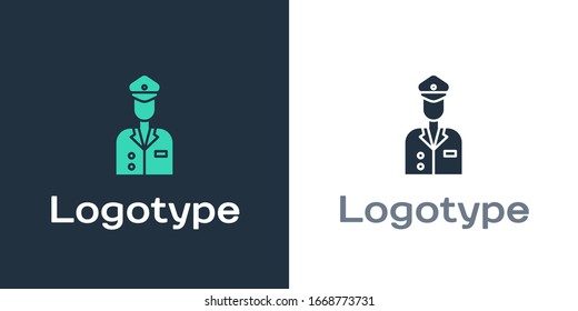 Pilot icon isolated on white background. Logo design template element. Vector Illustration