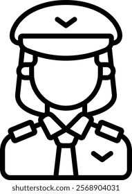 Pilot Icon Line Vector Illustration