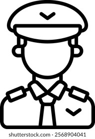 Pilot Icon Line Vector Illustration