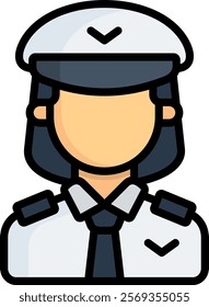 Pilot Icon Lineal Color Vector Illustration