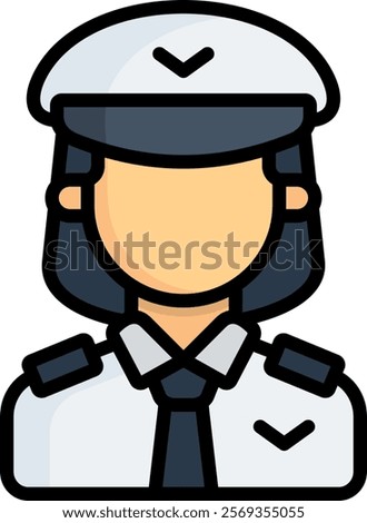 Pilot Icon Lineal Color Vector Illustration