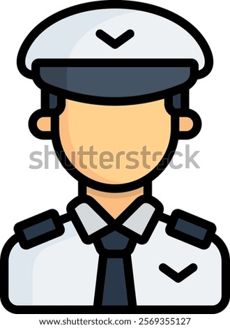 Pilot Icon Lineal Color Vector Illustration