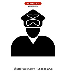 pilot icon or logo isolated sign symbol vector illustration - high quality black style vector icons
