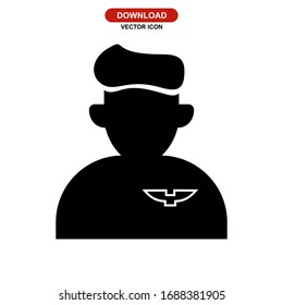 pilot icon or logo isolated sign symbol vector illustration - high quality black style vector icons
