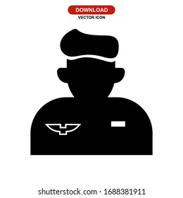 pilot icon or logo isolated sign symbol vector illustration - high quality black style vector icons
