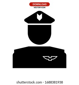 pilot icon or logo isolated sign symbol vector illustration - high quality black style vector icons
