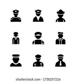 icono piloto o logotipo símbolo de signo aislado ilustración vectorial - Colección de iconos vectoriales de estilo negro de alta calidad
