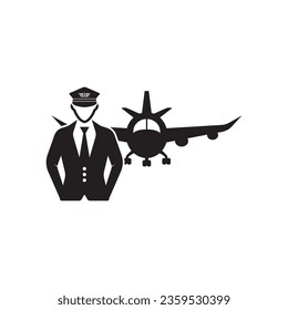 Pilot icon logo vector design template illustration