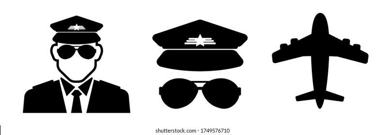 pilot icon on white background