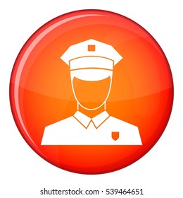 Pilot icon in red circle isolated on white background vector illustration