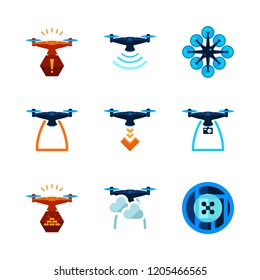 pilot icon set. vector set about drone icons set.