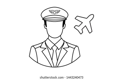 Pilot icon in simple style on a white background illustration