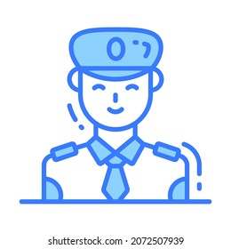 pilot icon, single avatar vector illustration