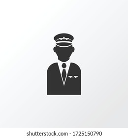 Pilot icon symbol. Premium quality isolated captain element in trendy style.