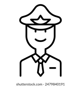 Pilot icon in thin line style Vector illustration graphic design