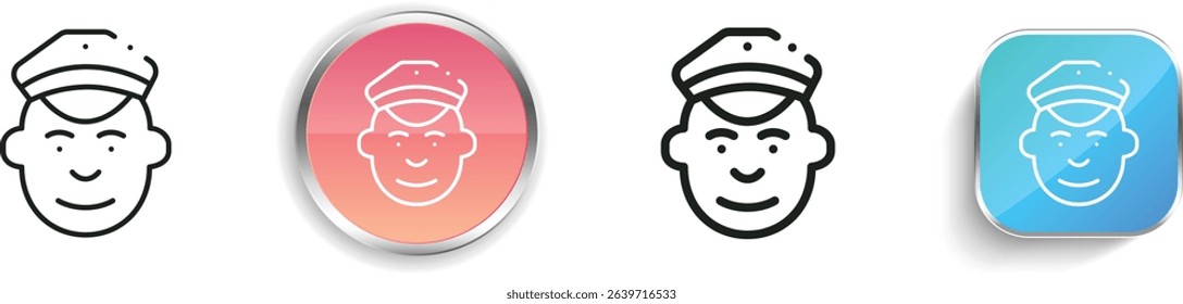pilot icon. Thin Linear, Regular and Button Style Design Isolated On White Background