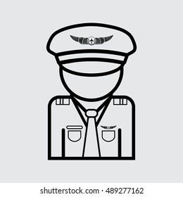 Pilot Icon Vector, Flat style