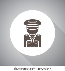 Pilot Icon Vector, Flat style
