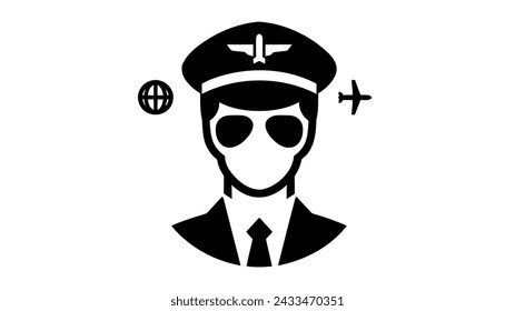 Pilot Icon. vector illustration on white background