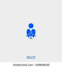 pilot icon. pilot vector on gray background