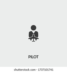 pilot icon. pilot vector on gray background