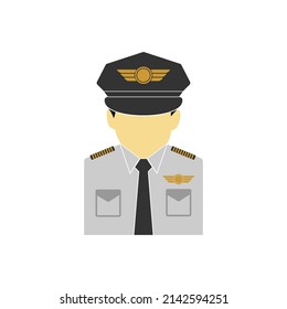 pilot icon, pilot vector sign symbol of profession flat design
