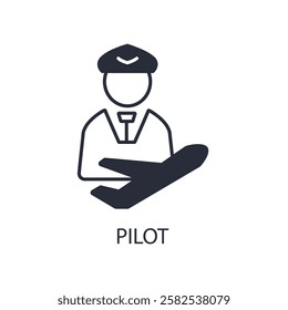 pilot icon. vector.Editable stroke.linear style sign for use web design,logo.Symbol illustration.