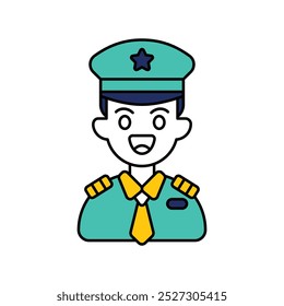 Pilot icon with white background vector stock illustration