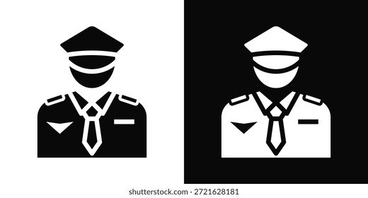 Estilo de fondo blanco y negro del icono del piloto