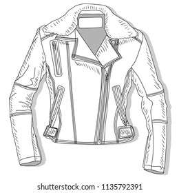 Pilot jacket. Bomber. Vector illustration of female pilot jacket on white.