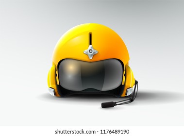 pilot jet helmet aviator vector illustration