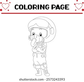 pilot jet plane is using protector costume coloring page for kids