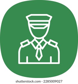 Pilot Line Curve Vector Icon Design